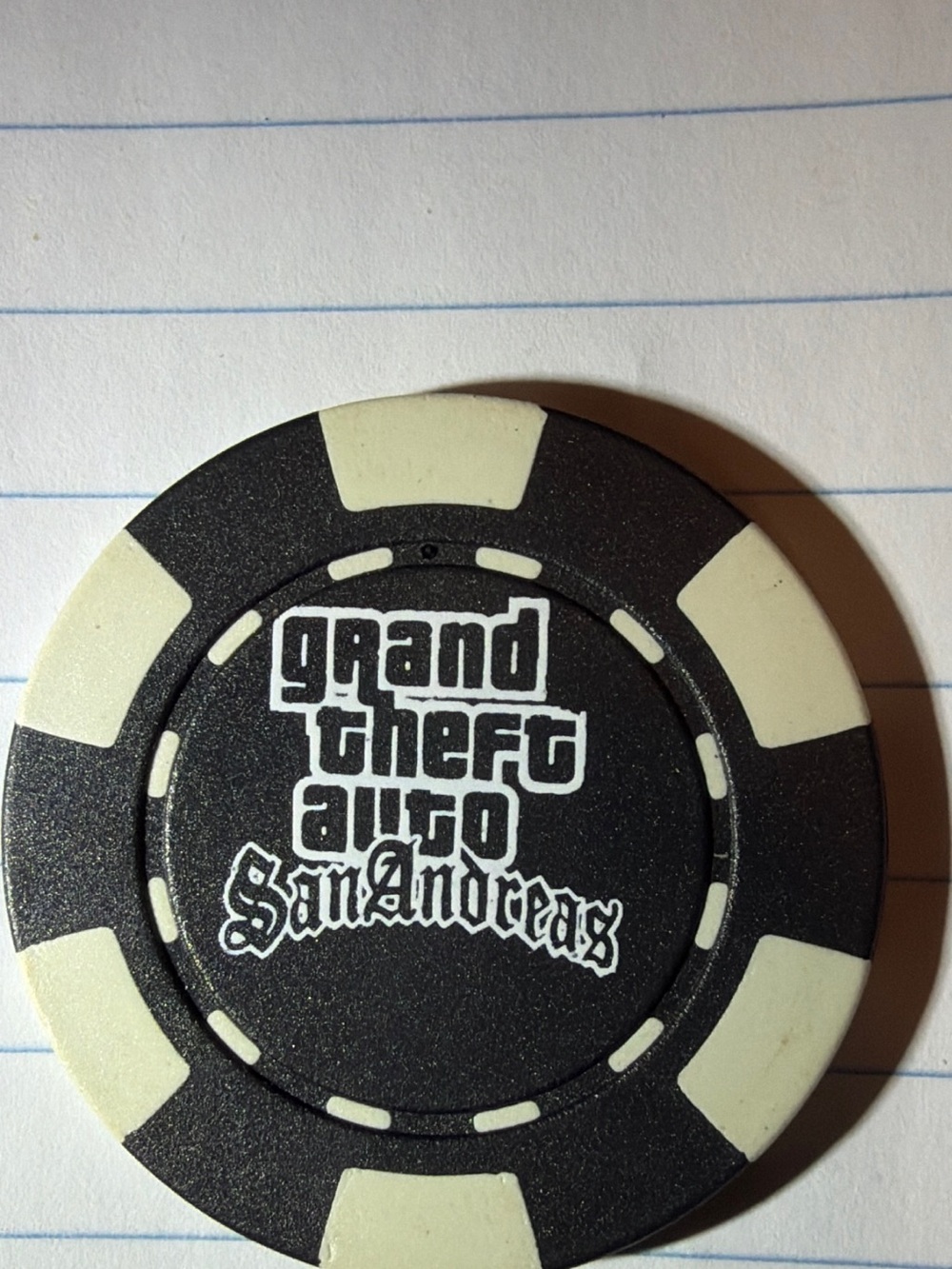 Grand Theft Auto San Andreas Black & White Poker Chip Toy